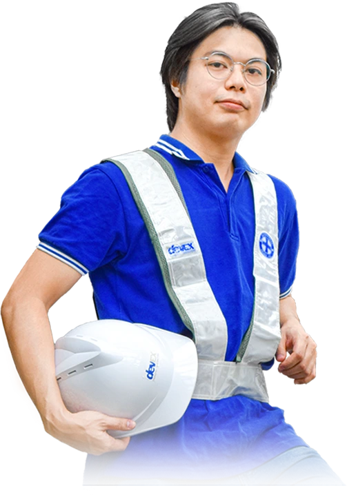 Ryan from DEVEX wearing DEVEX uniform.